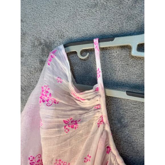 Ivy Jane Blouse Small Pink Floral Cold Shoulder Ruffled Fairy Cottage Core - Picture 4 of 8